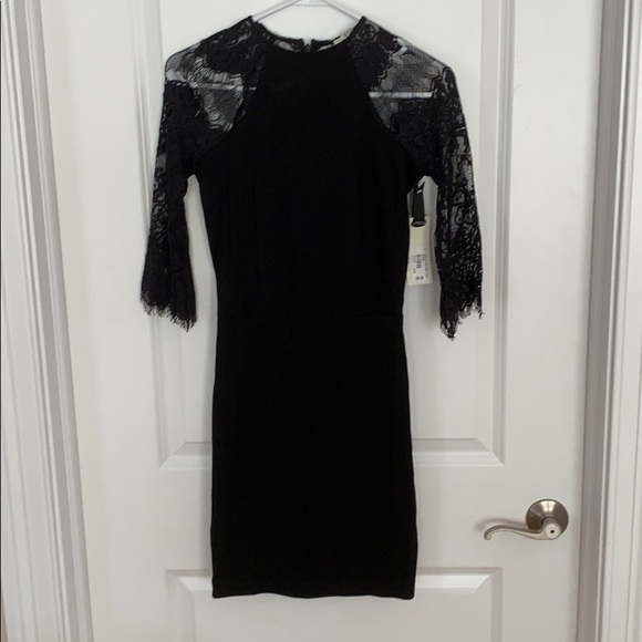 BB Dakota Dresses & Skirts - BB Dakota Black Lace 3/4 Sleeve Dress
